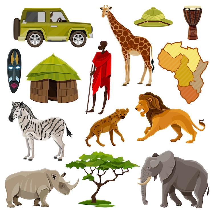 Gratis Vector afrika icons set
