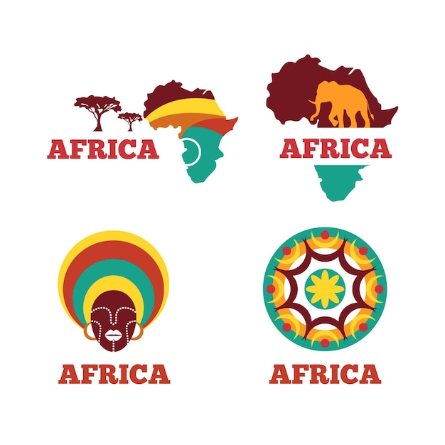 Afrika kaart logo selectie