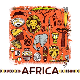 Afrika schets illustratie