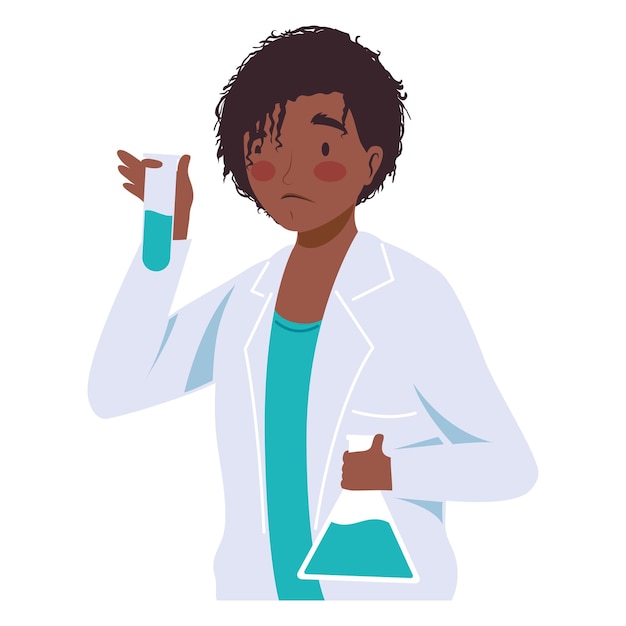 Gratis vector afro vrouwelijke laboratoriummedewerker