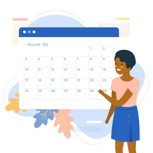 Gratis vector afspraak boeken met kalender