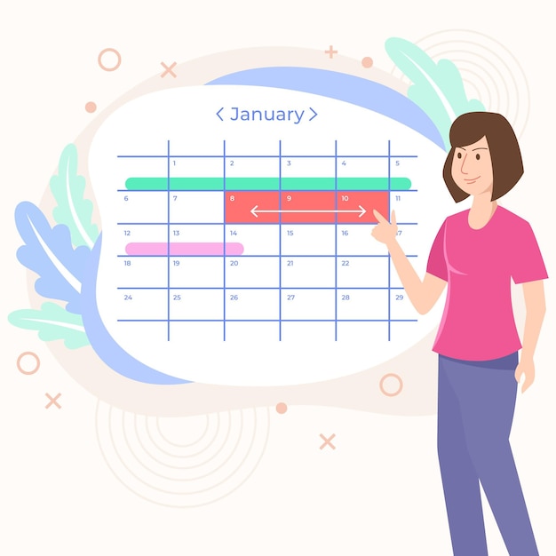 Gratis vector afspraak boeking kalender concept