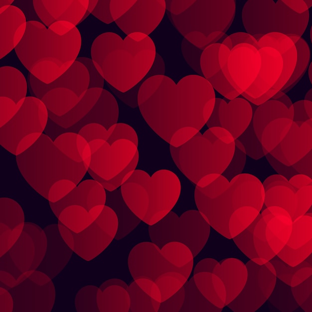 Aftelkalender voor Valentijnsdag achtergrond met bokeh harten ontwerp