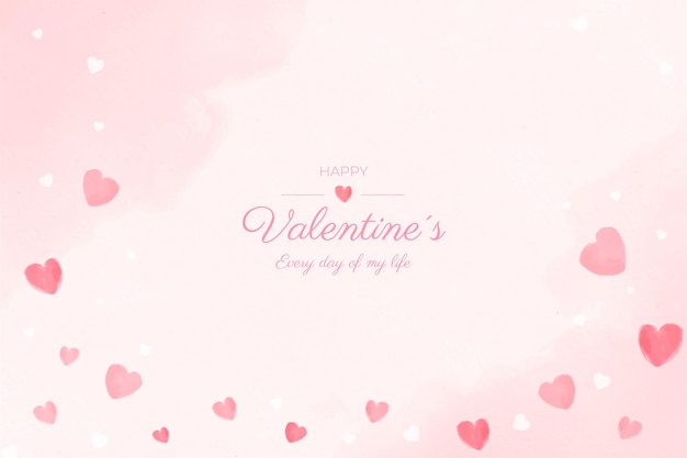 Aftelkalender voor Valentijnsdag aquarel achtergrond