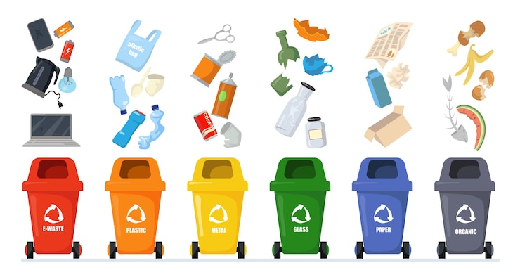 Gratis Vector afval sorteerset.