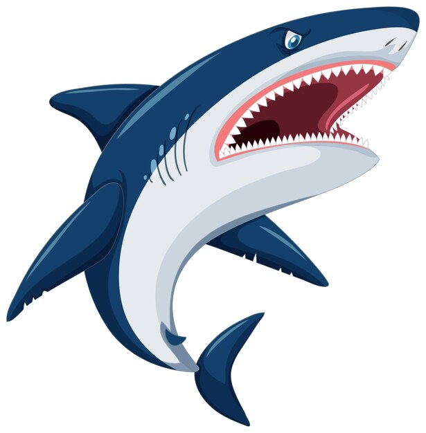 Agressieve cartoon van de grote witte haai