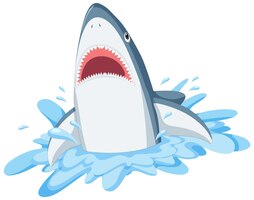 Agressieve cartoon van de grote witte haai