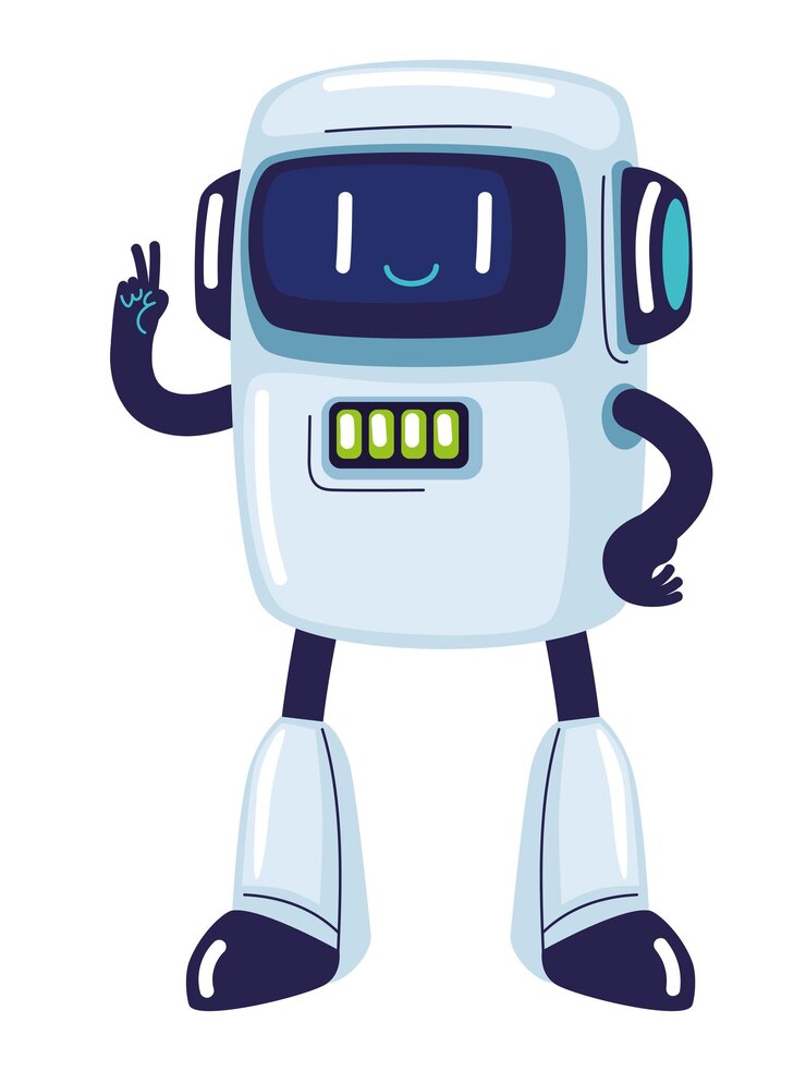 Gratis Vector ai robot technologie personage icoon