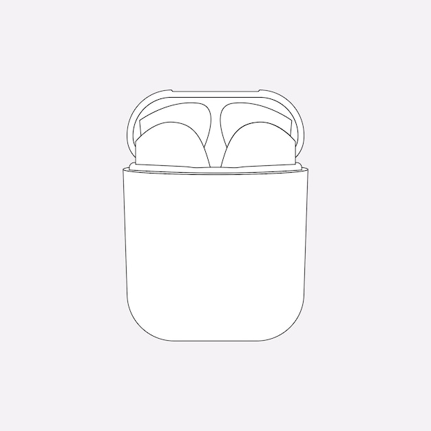 AirPods overzicht, witte behuizing, entertainment apparaat vectorillustratie