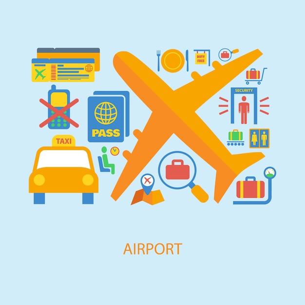 Gratis vector airport elementen