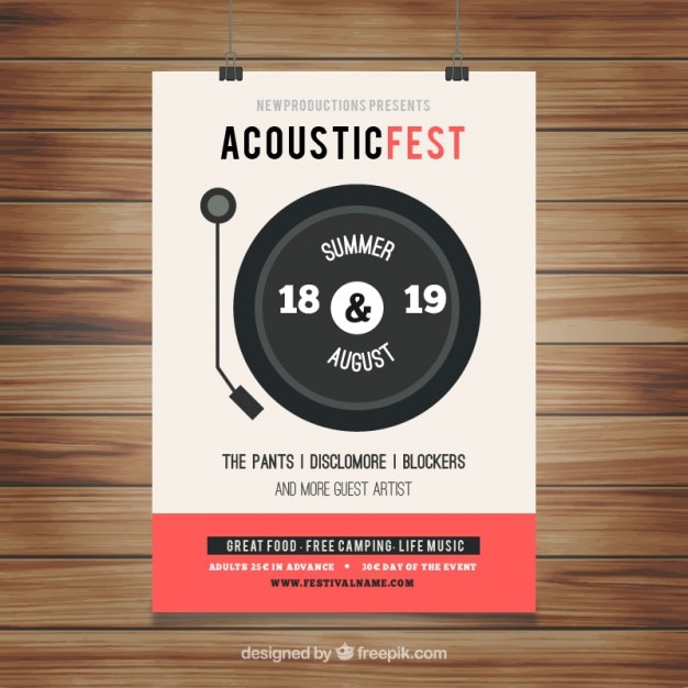 Gratis vector akoestisch festival poster