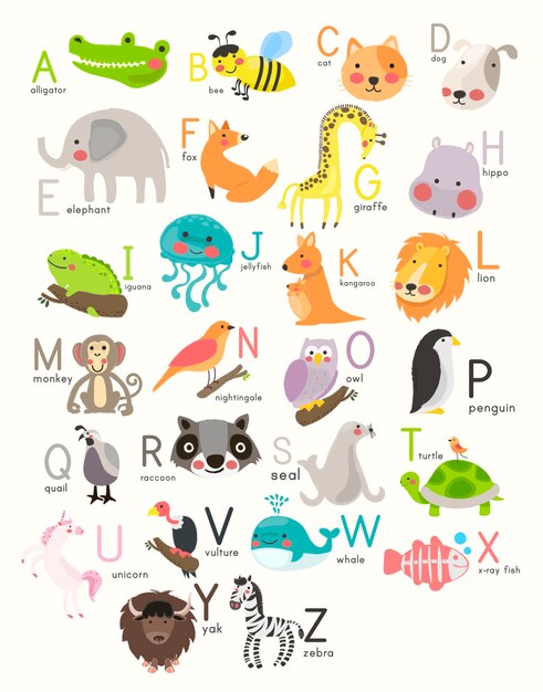 alfabet met dieren