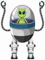 Gratis vector alien op de robot op wit