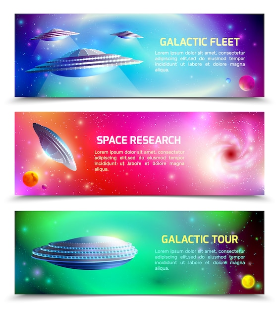 Alien ruimteschip horizontale banners
