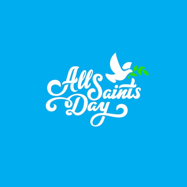 All Saints Day Text Belettering kalligrafische compositie