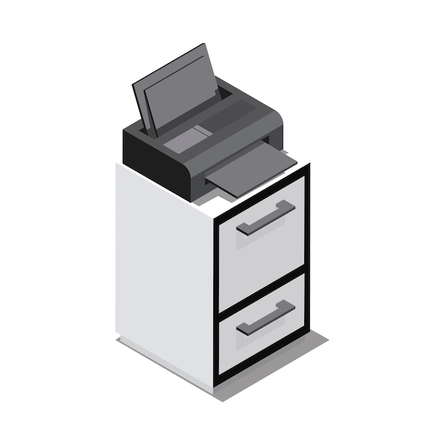 Gratis vector alles in één printer geïsoleerd op achtergrond