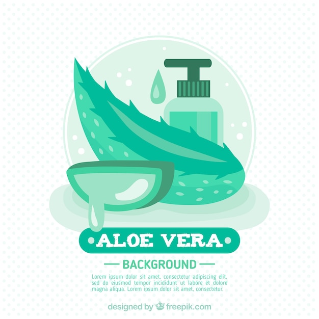 Gratis vector aloë vera achtergrond met product