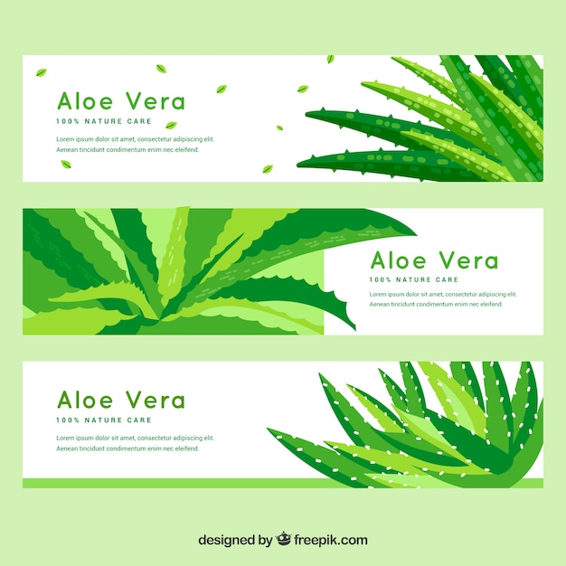 Gratis vector aloë vera banners