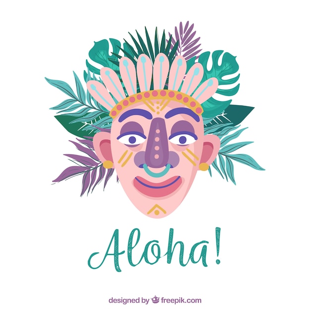 Aloha achtergrond met geverfd gezicht