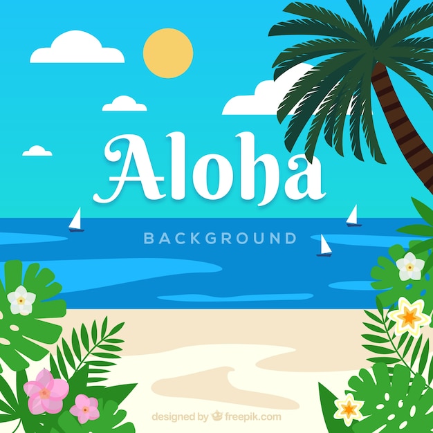 Gratis vector aloha strand backgorund