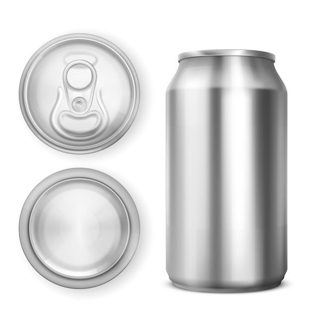 Gratis vector aluminium blikje voor frisdrank of bier