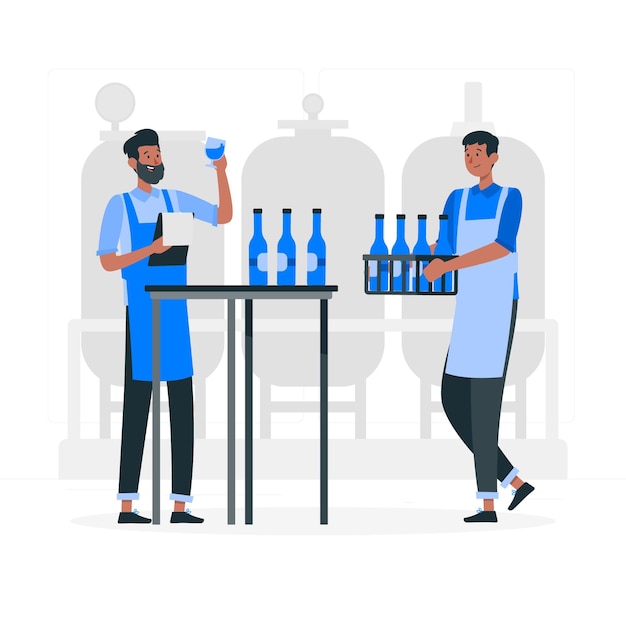 Gratis vector ambachtelijke bier productie concept illustratie