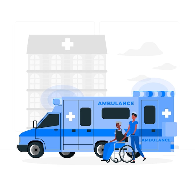 Gratis vector ambulance concept illustratie