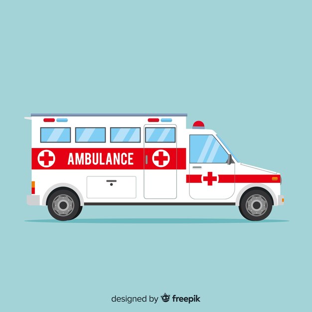 Ambulance in plat ontwerp