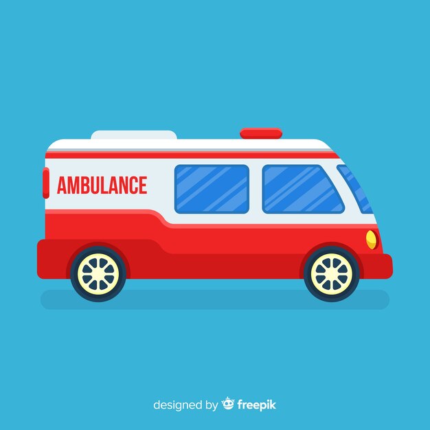 Ambulance in vlakke stijl