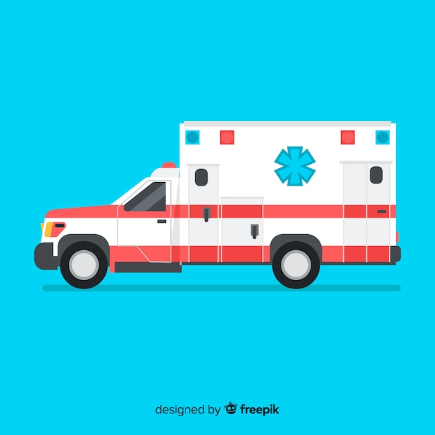 Gratis vector ambulanceconcept in vlakke stijl