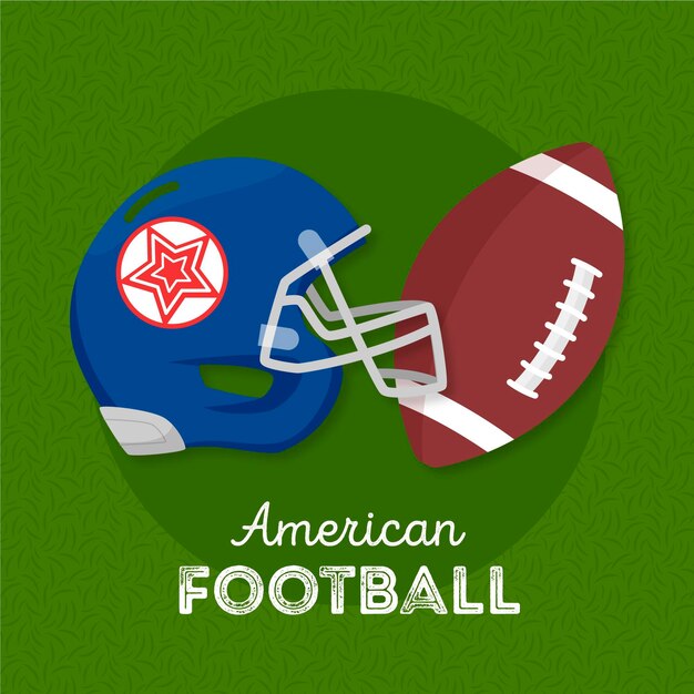 American football-elementen geïllustreerd