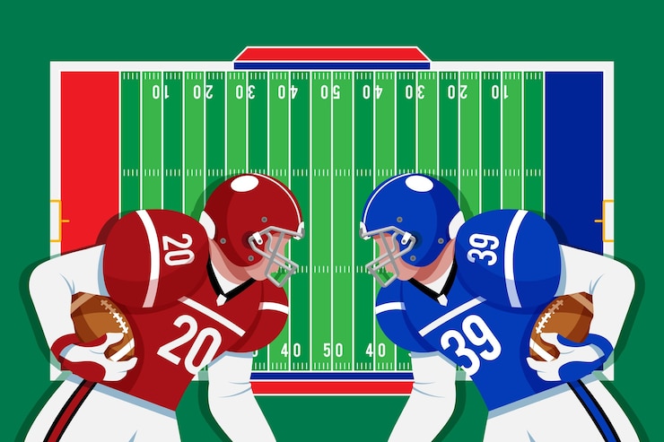 Gratis Vector american football-spelers voor het veld