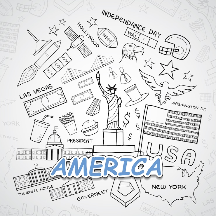 Gratis Vector amerika elementen collectie