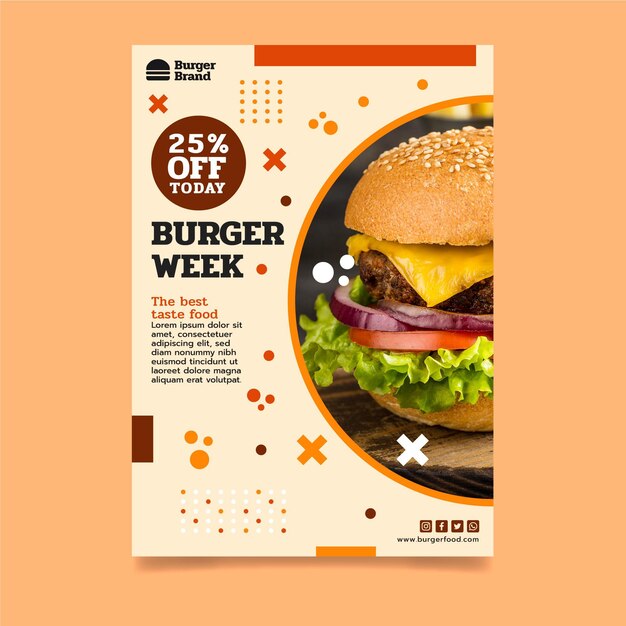 Amerikaans eten poster sjabloon poster