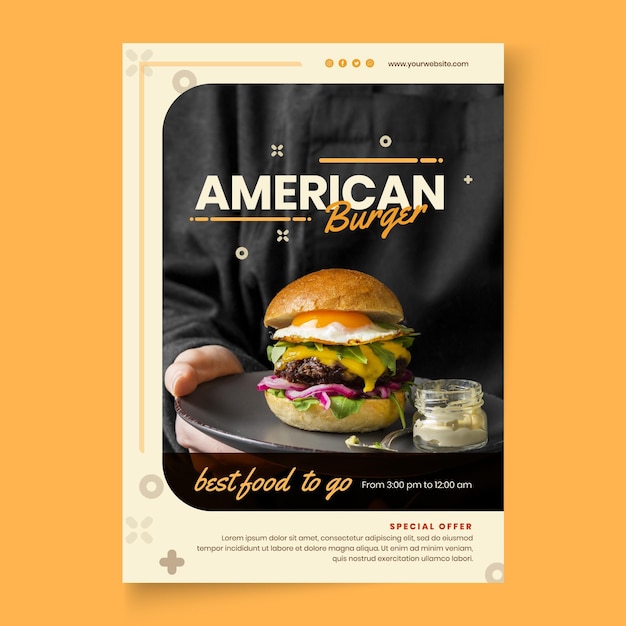 Amerikaans eten pub poster sjabloon