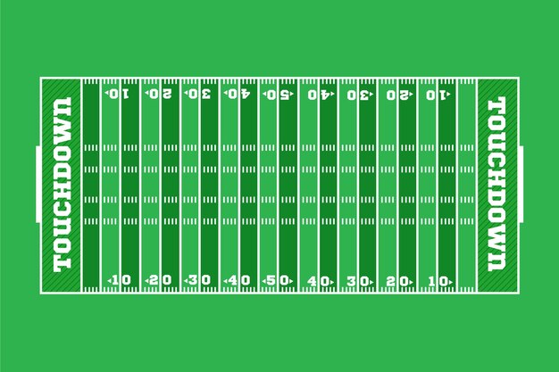 Amerikaans voetbalveld in bovenaanzicht