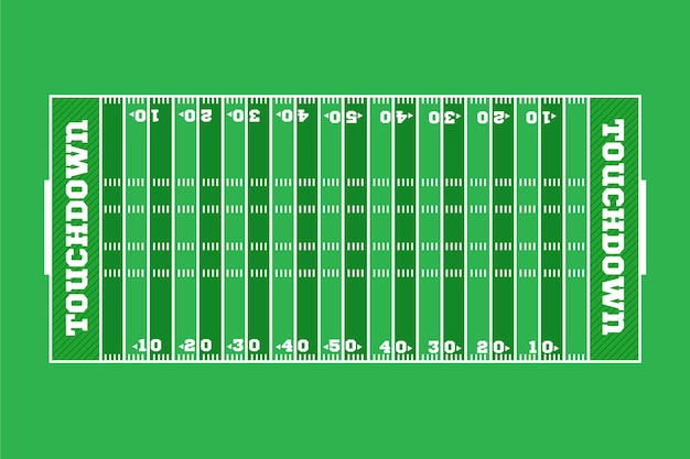 Amerikaans voetbalveld in bovenaanzicht