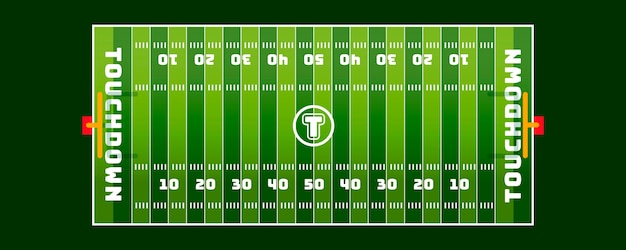 Amerikaans voetbalveld in bovenaanzicht