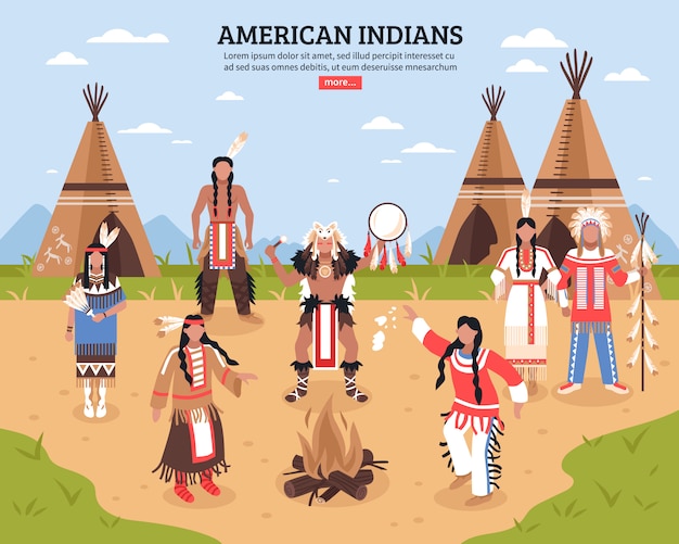 Gratis vector amerikaanse indianen illustratie