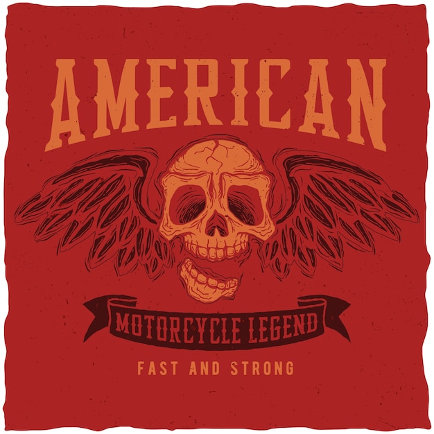 Gratis vector amerikaanse motorfiets legende poster