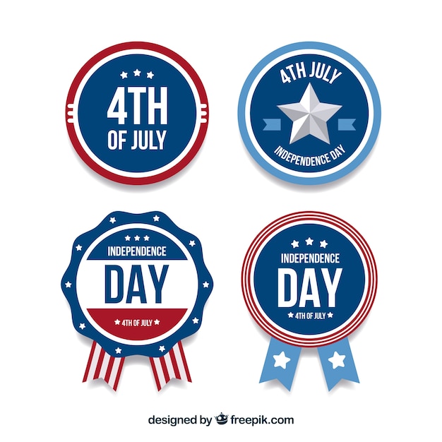 Gratis vector amerikaanse onafhankelijkheidsdag-badgecollectie