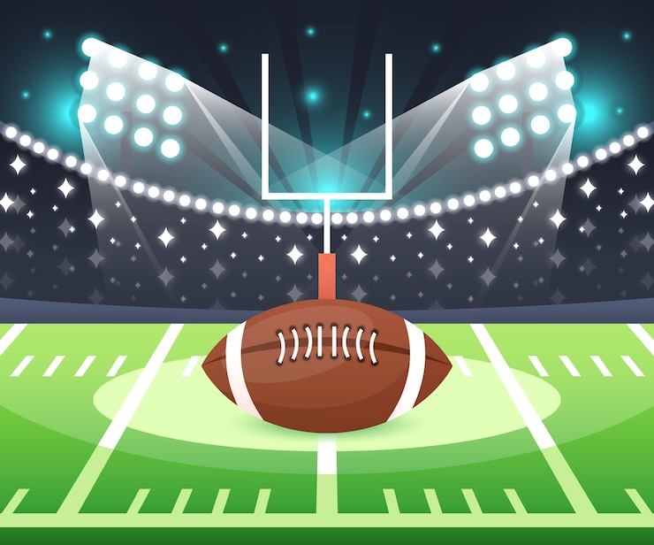 Gratis Vector amerikaanse voetbalbal op het stadion