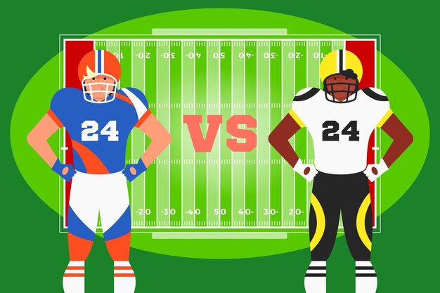 Amerikaanse voetballers voor veld