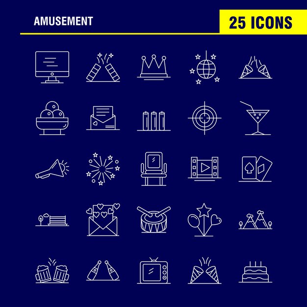 Amusement Line Icon voor Web, Print en Mobile UX / UI Kit