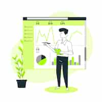 Gratis vector analytics concept illustratie instellen