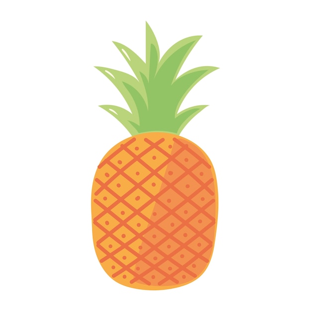 Gratis vector ananas vers fruit pictogram geïsoleerd