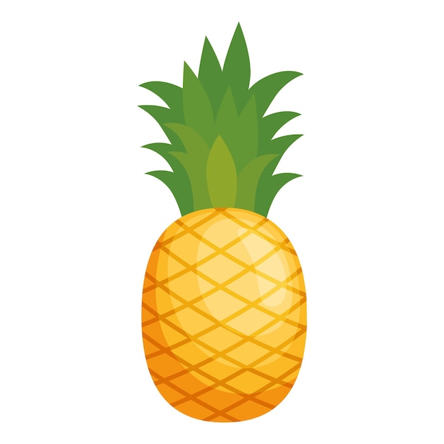 Gratis vector ananas vrucht op witte achtergrond icoon geïsoleerd