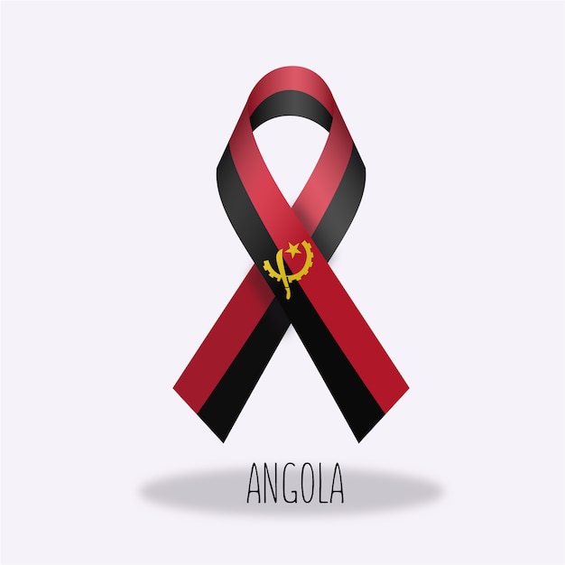 Gratis vector angola vlag lint ontwerp