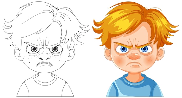 Gratis vector angry boys cartoon illustratie