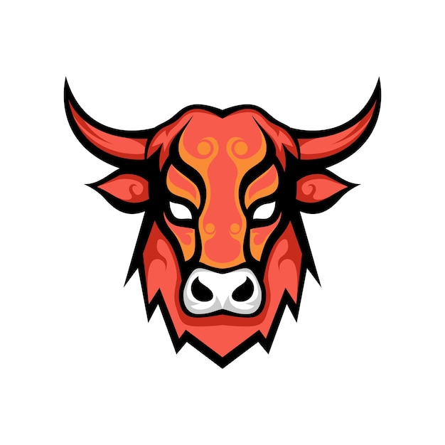 Gratis vector angry bull icoon logo ontwerp